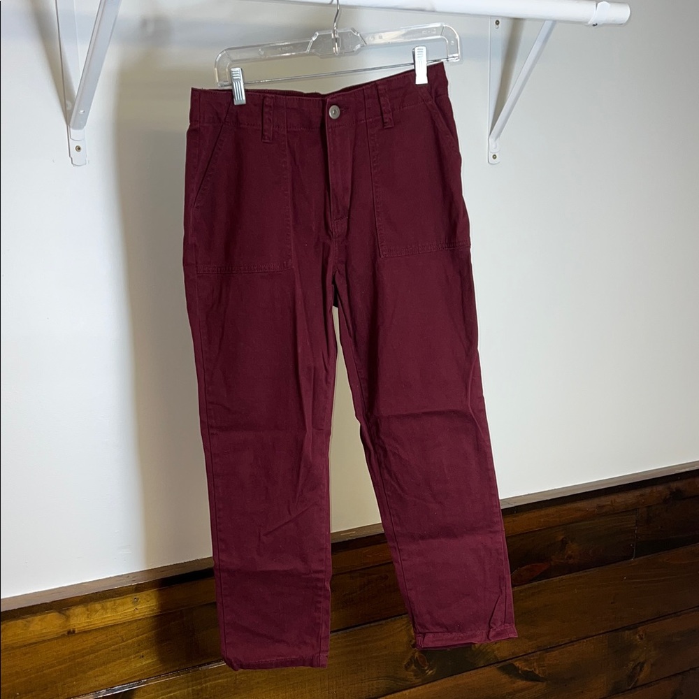 St. John’s Bay Burgundy‎ Khaki Elastic Waist Pants- 8P
